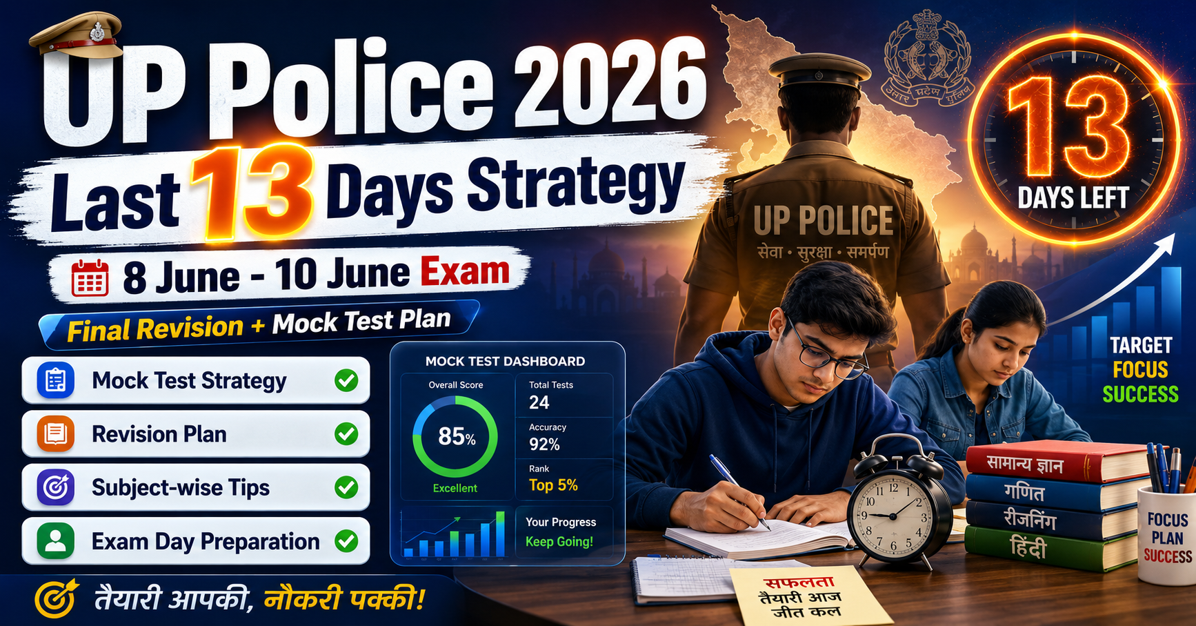 UP Police Constable 2026 Last 13 Days Strategy: 13 दिन में ऐसे करें तैयारी, Selection के Chances बढ़ जाएंगे