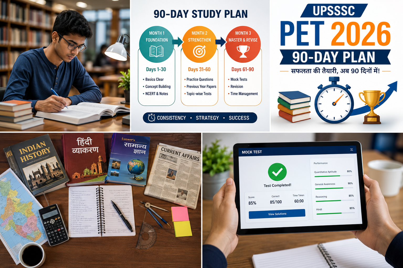 UPSSSC PET Preparation Strategy 2026: 90-Day Study Plan, Subject Wise Preparation & Expert Tips